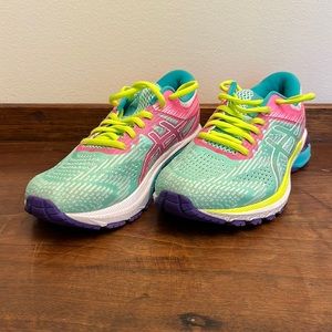 ASICS GT-2000 8 FlyteFoam Trail RunningShoe Size US-6.5  1012A803 Pink Green